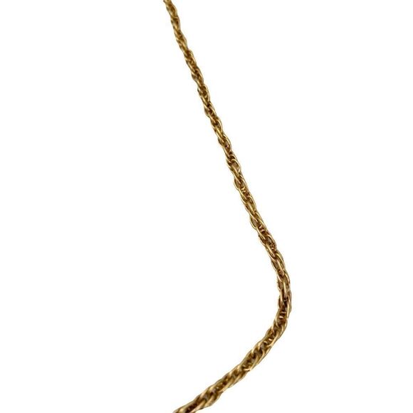 Vintage Tone Long Necklace with Tear Drop Shape Pendant Rhinestone - Picture 4 of 4